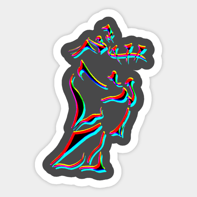 Psychedelic Bagpiper Sticker by Lonely_Busker89